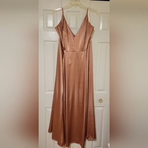 Pink Spaghetti Strap Bridal Gown w. Pockets by Galina for David's Bridal size 24